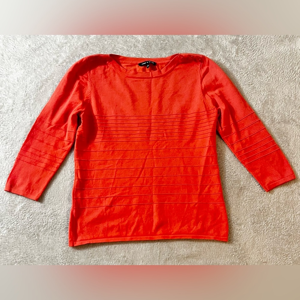 Cable &‎ Gauge Women's Ribbed Red Long Sleeve Sweater L EUC